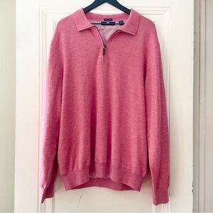 Chase Edward Italian Merino Wool Men’s Quarter Zip Sweater, NWT